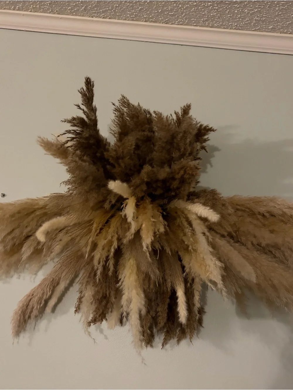 Neutral Brown Pampas Grass Wall Accent - Brand